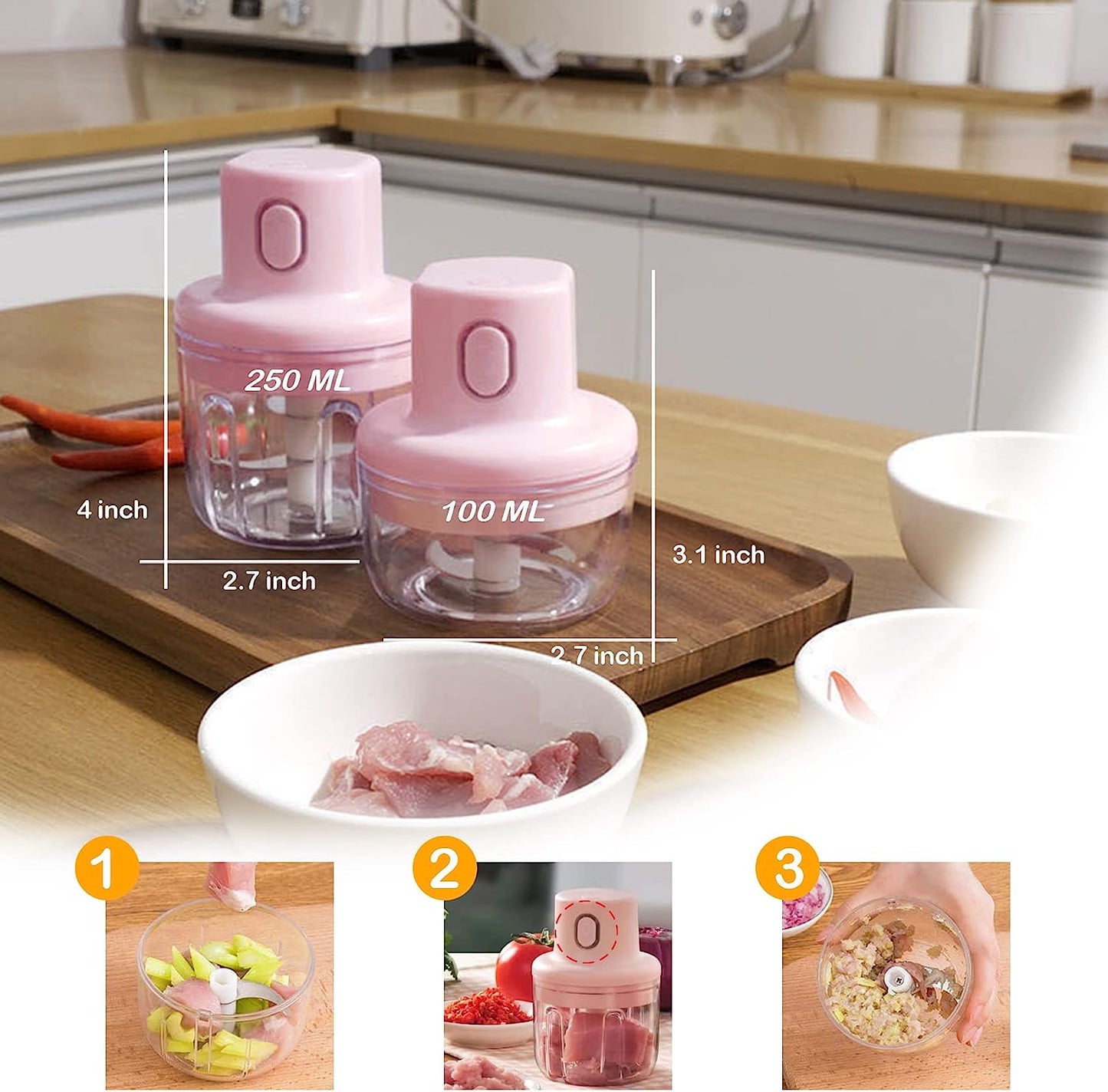 Garlic Mincer Mini Wireless Food Chopper