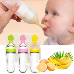 Silicone Bottle Feeding Baby Spoon Feeder - Best Quality Spoon Feeder - Random Color